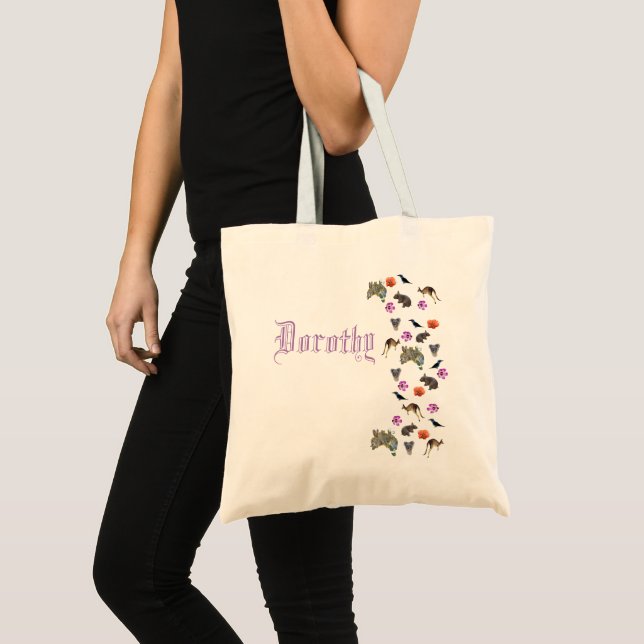 Tote Bag Dorothy, nom logo avec faune australienne, (Devant (produit))