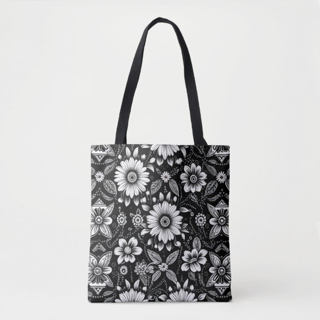 Tote Bag Dose de marguerite N&B  (Devant)