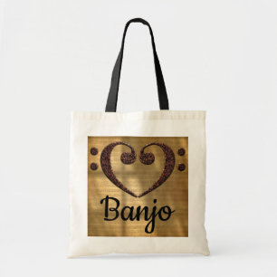 Tote Bag Double basse Clef Heart Banjo