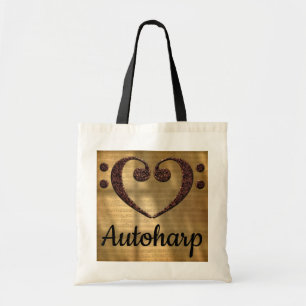 Tote Bag Double coeur Autoharp de clef basse