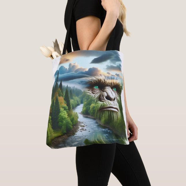 Tote Bag Double exposition Bigfoot dans la nature (De près)