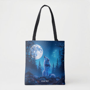 Tote Bag Double exposition de loup mignon Imaginaire