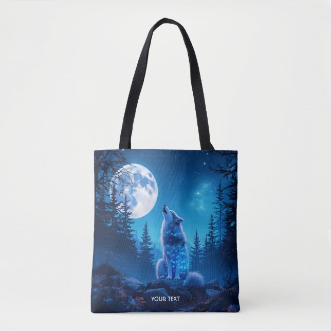 Tote Bag Double exposition de loup mignon Imaginaire (Devant)