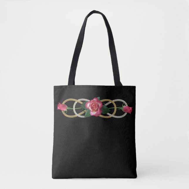 Tote Bag Double Infinity ROSES or argent (Devant)