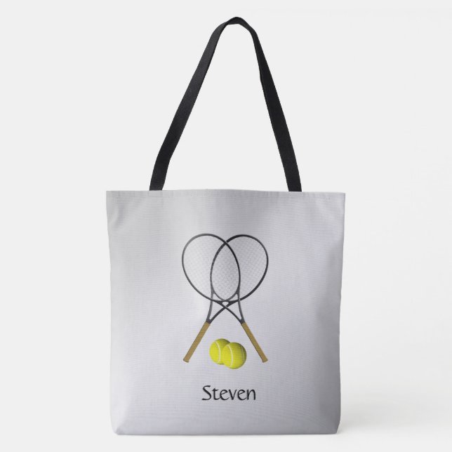 Tote Bag Double Tennis Sport Thème Personnel (Devant)