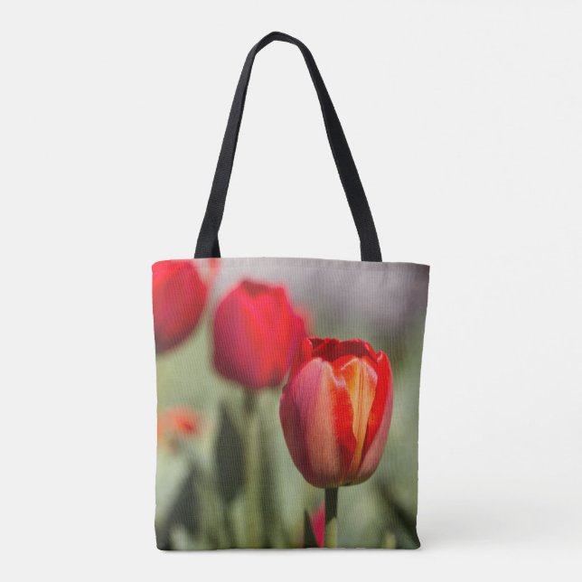 Tote Bag Double texture de tulipe rouge (Dos)