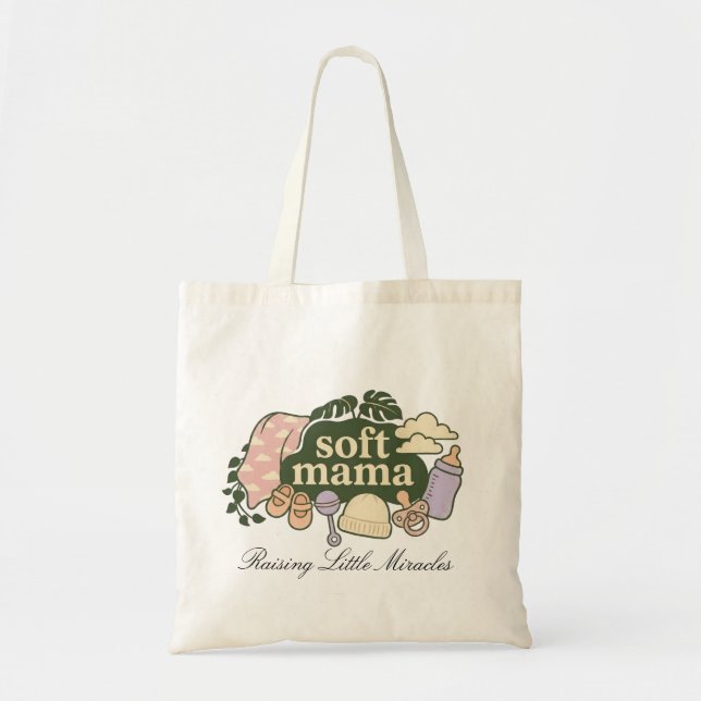 Tote Bag Douce Maman Conception d'essentiels pour bébé rétr (Devant)