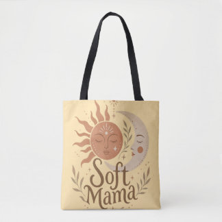 Tote Bag Douce Maman Design Boho Soleil & Lune Céleste