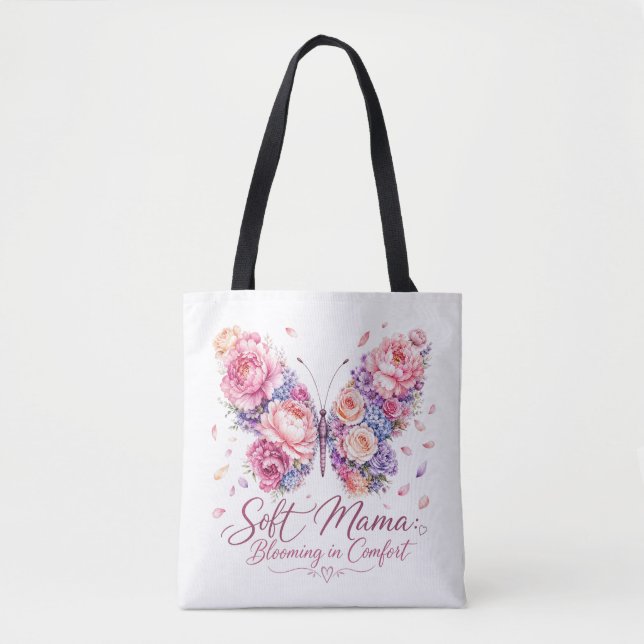 Tote Bag Douce Maman Papillon en Fleur (Devant)