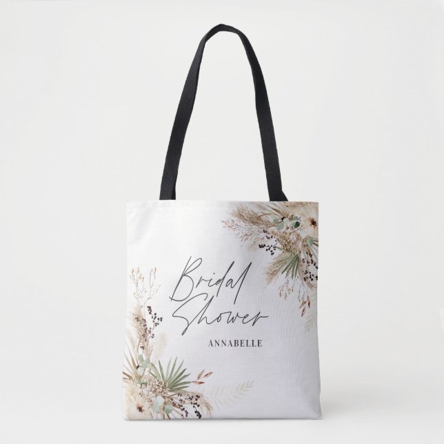 Tote Bag Douche nuptiale pour pampas eucalyptus élégant fou (Devant)
