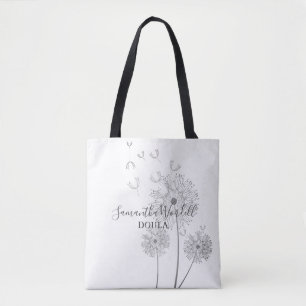 Tote Bag Doula Services de naissance Fleurs délicates