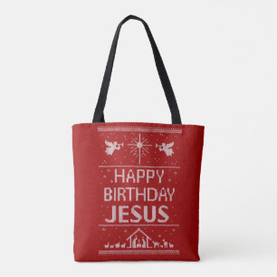 Tote Bag Douleur rouge moche Noël Joyeux anniversaire Jésus