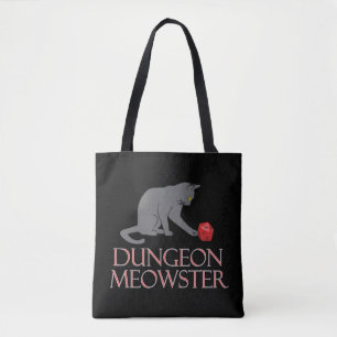 Tote Bag Doungeon Meowster Drôle RPG Chat avec dés