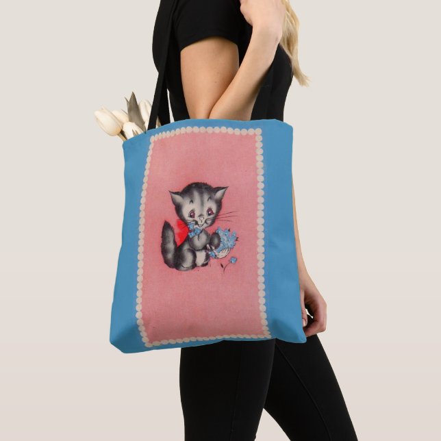 Tote Bag doux chat minou (De près)