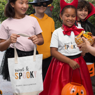 Tote Bag Doux Et Éffrayant Coloré   Bonne Halloween