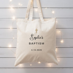 Tote Bag Doux et simple   Faux Gold Cross Baptism
