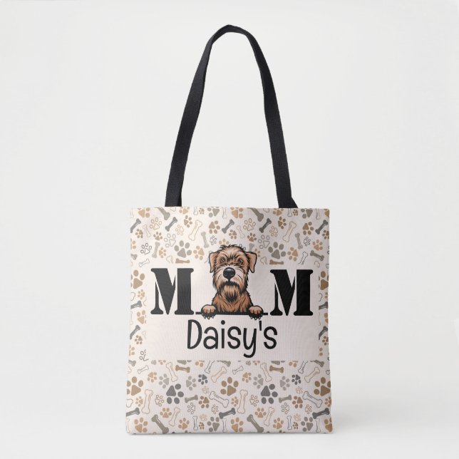 Tote Bag Doux revêtu Wheaten Terrier Personnalisé Maman (Devant)
