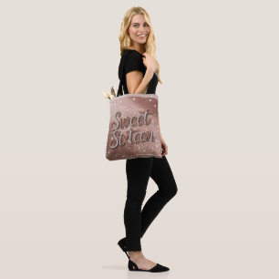 Tote Bag Douze Ans Sucrés en Or Rose et Perles