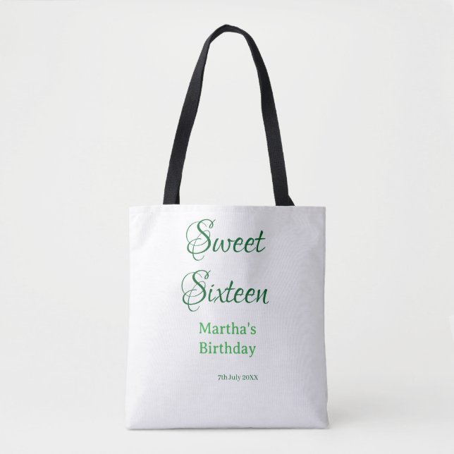 Tote Bag Douze ans sucrés nom date calligraphie boho ret (Devant)