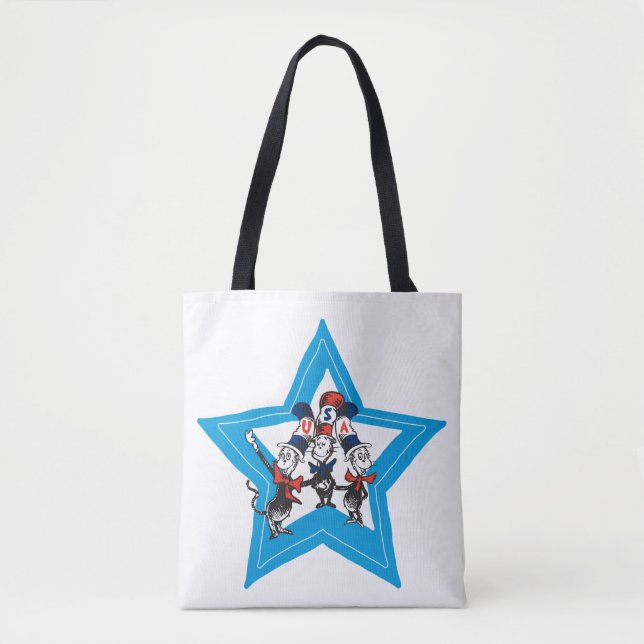 Tote Bag Dr. Seuss | Chapeaux graphiques USA pour petits ch (Devant)