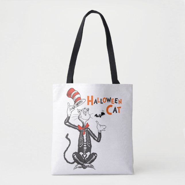 Tote Bag Dr. Seuss | Chat Chapeauté Halloween (Devant)