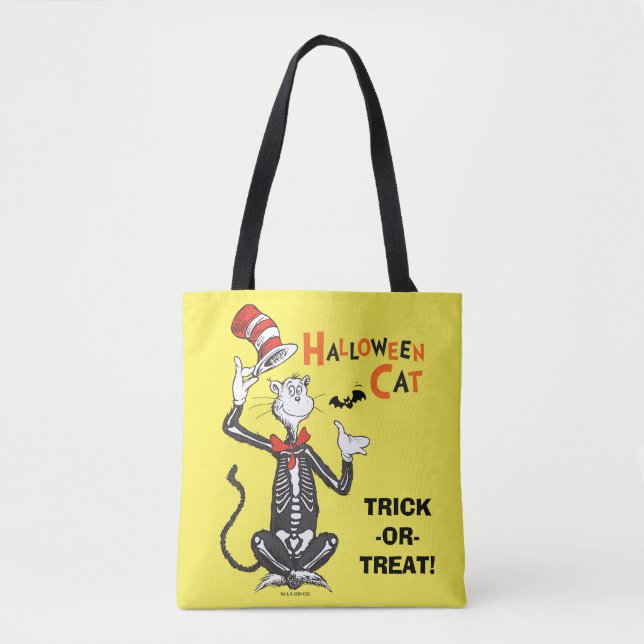 Tote Bag Dr. Seuss | Chat Chapeauté Halloween (Devant)