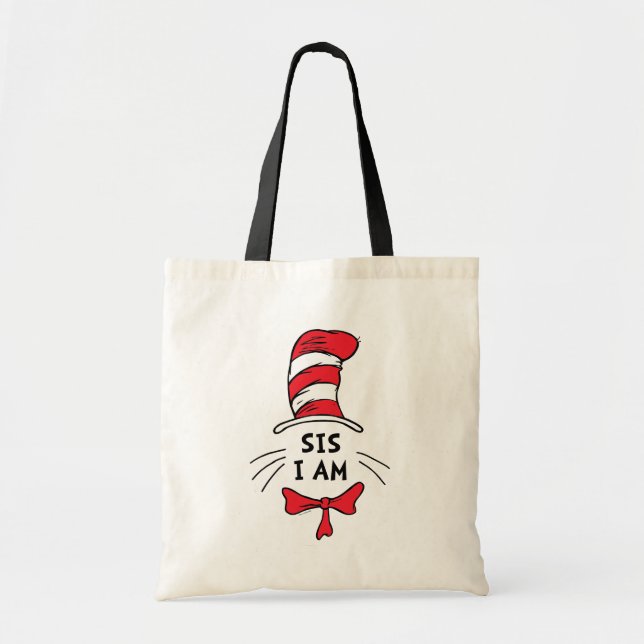 Tote Bag Dr Seuss | Chat dans le Casquette - Sis I am (Devant)