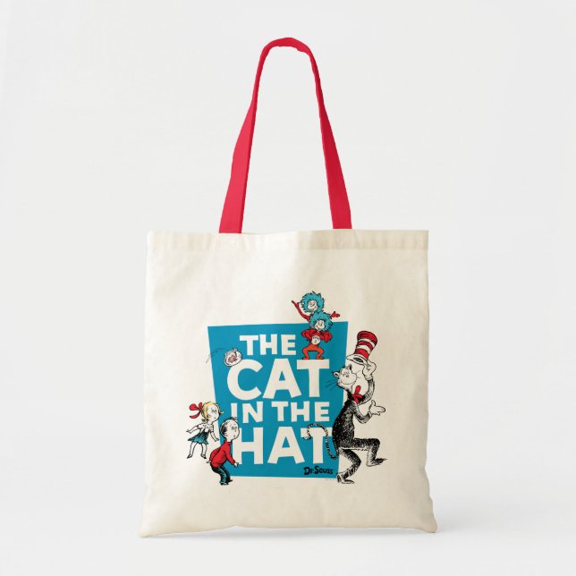 Tote Bag Dr Seuss | Chat dans le logo du Casquette - Caract (Devant)