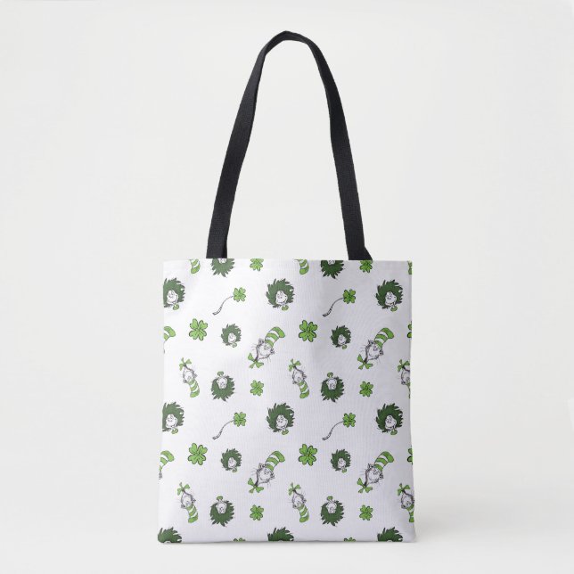 Tote Bag Dr Seuss | Chat dans le Motif Casquette Clover (Devant)