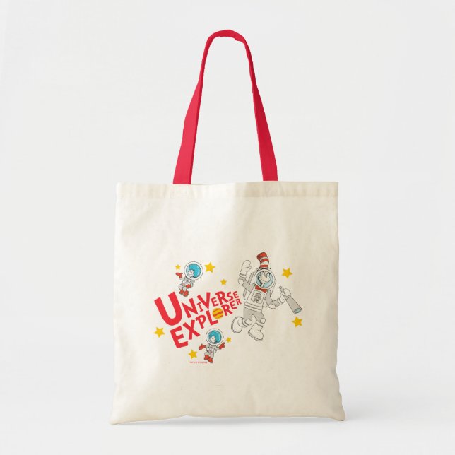 Tote Bag Dr Seuss | Chat dans l'Explorateur d'univers Casqu (Devant)