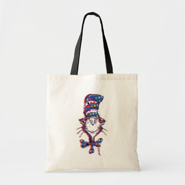 Tote Bag Dr Seuss | Chat en Casquette - Pois (Devant)