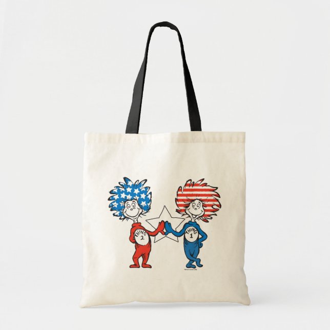 Tote Bag Dr. Seuss | Chose Une Chose Deux Graphique Patriot (Devant)
