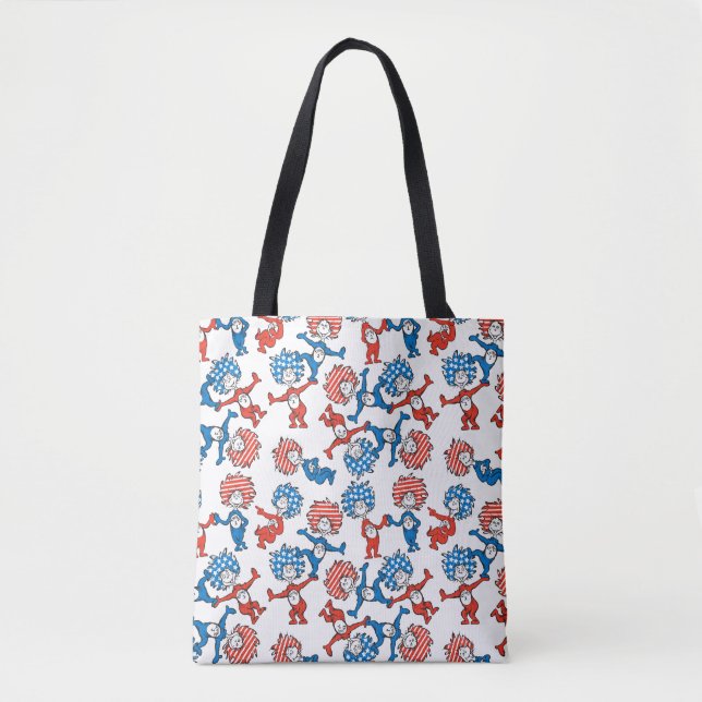 Tote Bag Dr Seuss | Chose Une Chose Deux Motifs du drapeau  (Devant)