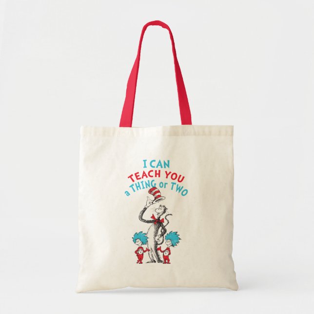 Tote Bag Dr. Seuss | Enseignant Je peux vous enseigner une  (Devant)