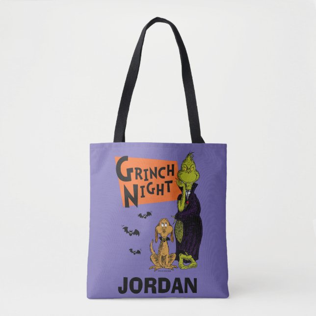 Tote Bag Dr Seuss | Hallowen Grinch Night Graphic (Devant)