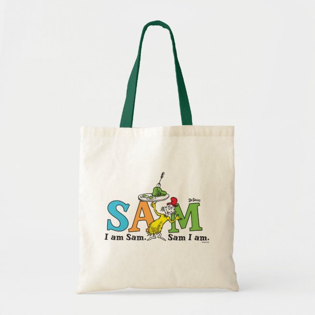 Tote Bag Dr. Seuss | Je suis Sam. Sam je suis. (Devant)