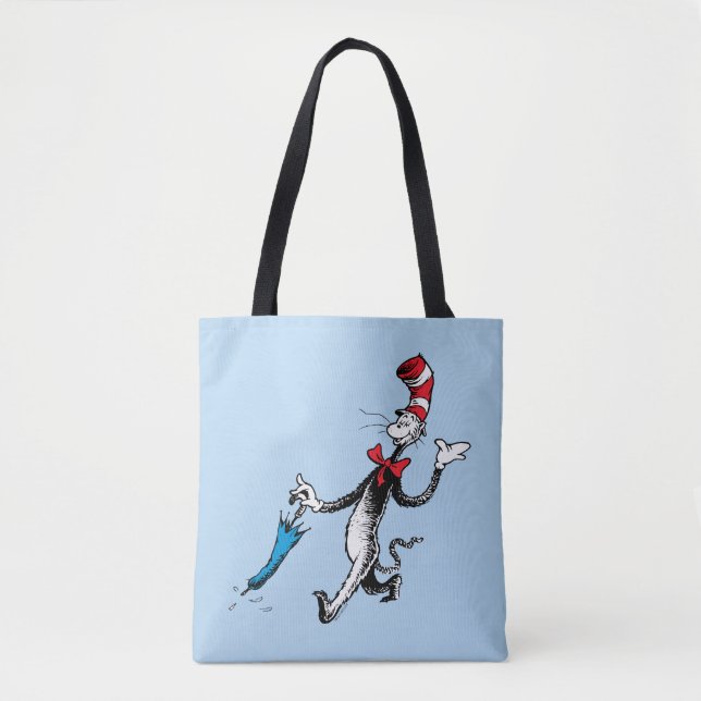 Tote Bag Dr. Seuss | Le Chat Chapeauté Marche au Parasol (Devant)