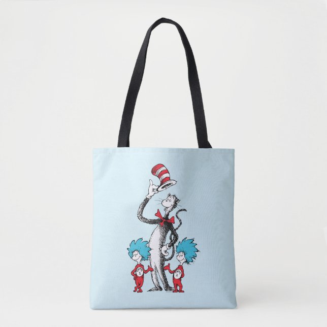Tote Bag Dr. Seuss | Le Chat dans le Chapeau, Chose Un et C (Devant)