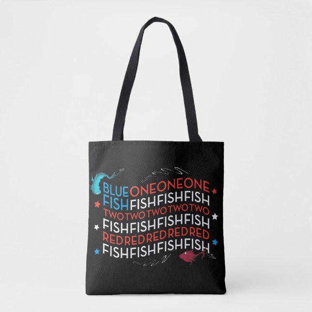 Tote Bag Dr. Seuss | Poisson Rouge Poisson Bleu Graphique D (Devant)