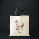 Tote Bag Dr. Seuss | Renard Rose<br><div class="desc">Ce design sous licence officielle de Dr. Seuss présente une illustration classique et minimaliste du personnage fantaisiste du renard rose. Le personnage est représenté assis, les yeux fermés et avec une queue touffue, accompagné du mot "renard" et de la signature authentique de Dr. Seuss. Cette œuvre d'art simple mais reconnaissable...</div>