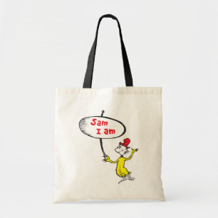 Tote Bag Dr. Seuss Sam-I-Am tenant une pancarte