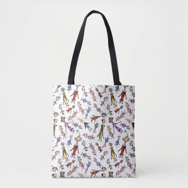 Tote Bag Dr. Seuss Whoville Characters Festive Pattern (Devant)