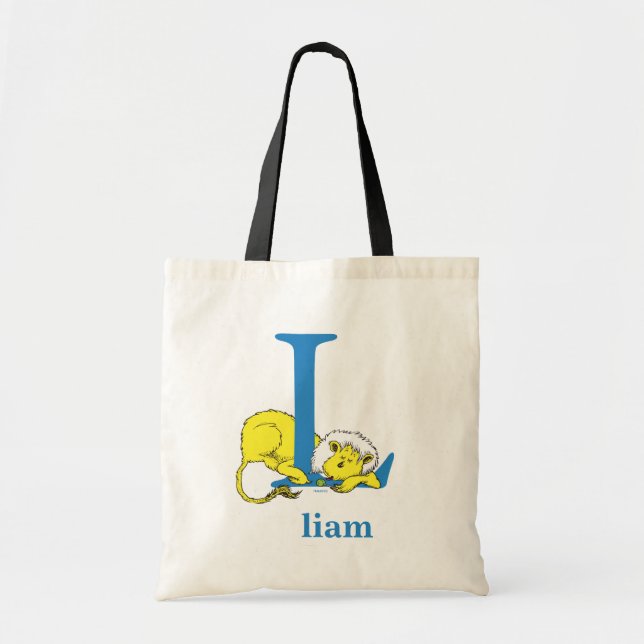 Tote Bag Dr Seuss's ABC : Lettre L - Blue | Add Your Name (Devant)
