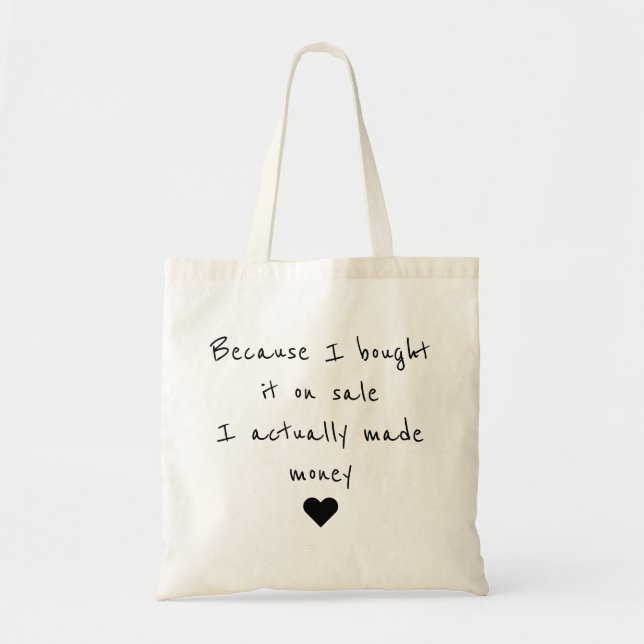 Tote Bag Draagtas Schoudertas citaat vente ik maak geld (Devant)