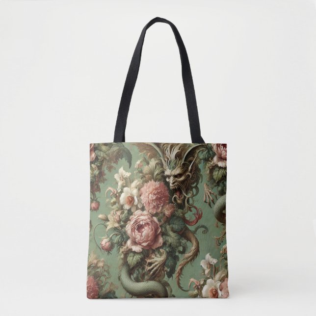 Tote Bag Drac’s Finery - Dragon baroque gothique (Devant)
