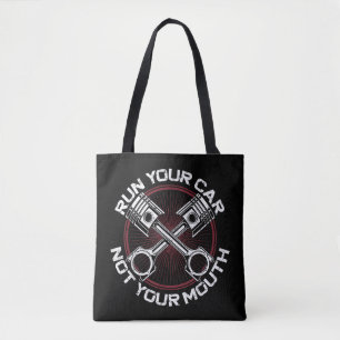 Tote Bag Drag Racing Car Vintage Exécuter Votre Voiture Pas