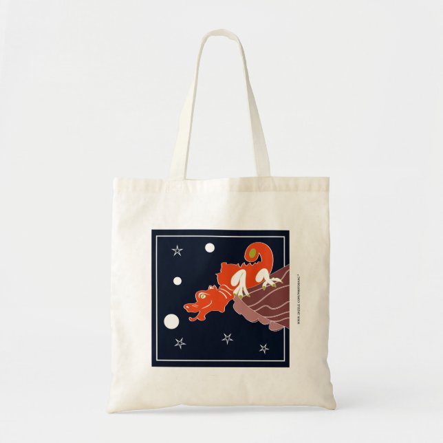 Tote Bag Dragon Chinois Céleste Art Fantastique Clair de Lu (Devant)