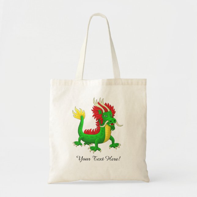 Tote Bag Dragon Chinois Vert (Devant)