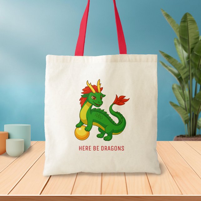 Tote Bag Dragon Chinois Vert (Créateur téléchargé)