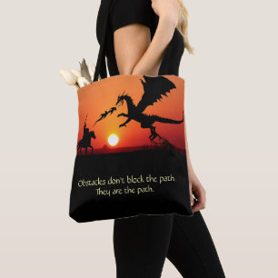 Tote Bag Dragon contre Chevalier Inspiration Motivation